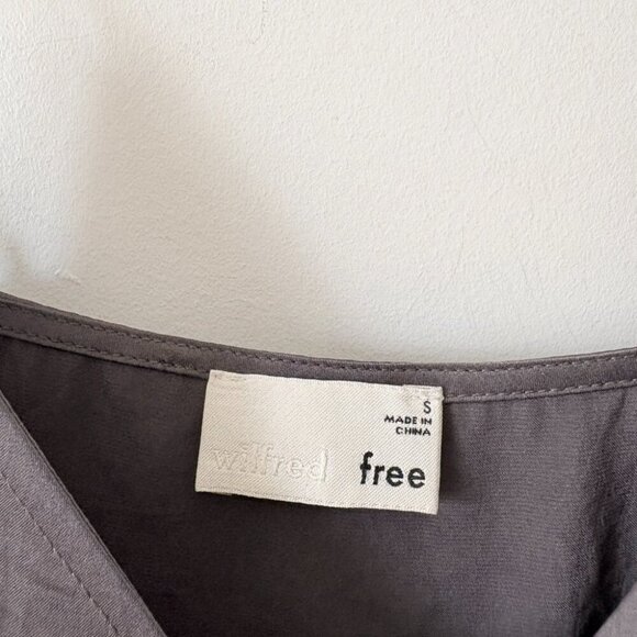 Aritzia Wilfred Free Vivienne Satin Mini Dress Charcoal Grey Size Small - Picture 4 of 5